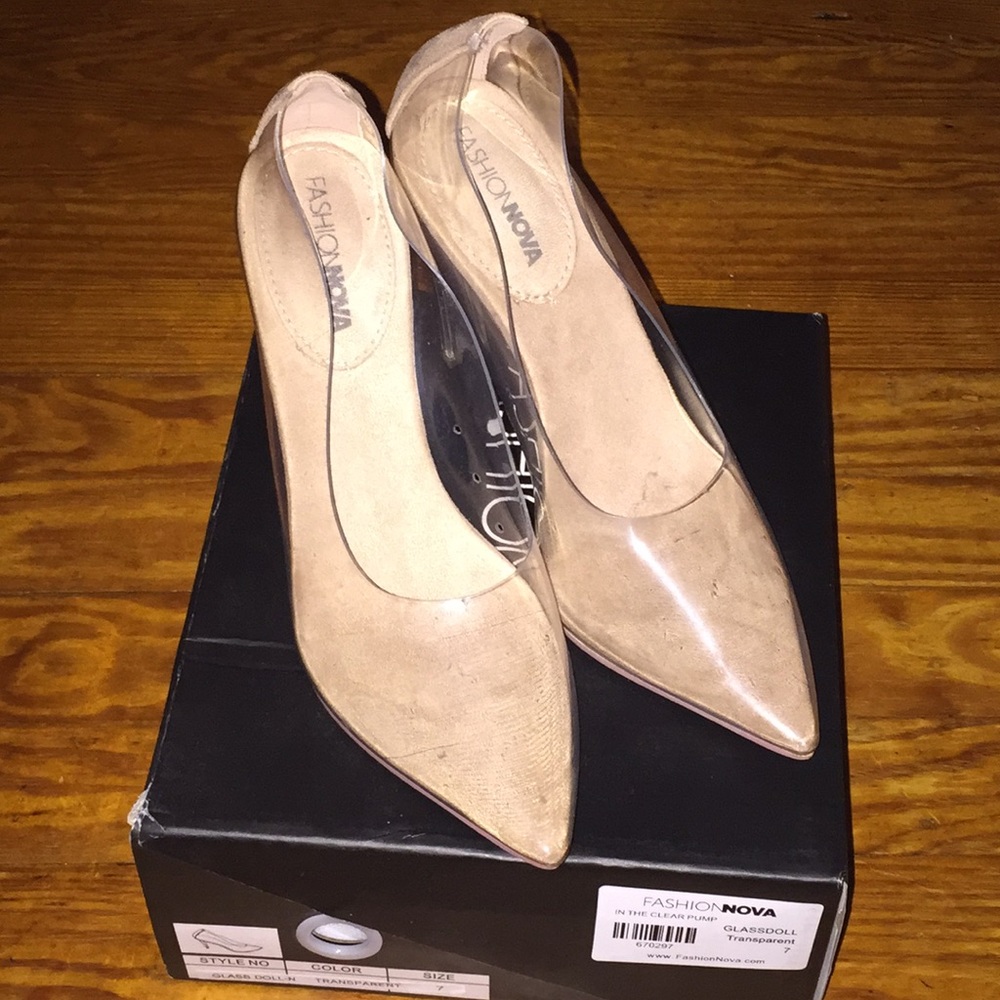 Clear shoes.